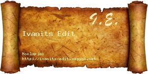 Ivanits Edit névjegykártya